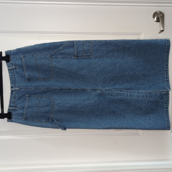 Paul Harris Blue Denim Carpenter Style Maxi Skirt Vintage Retro Y2K 12 - Picture 9 of 12